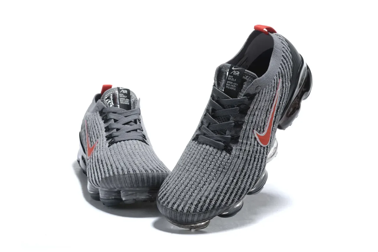 Nike Air VaporMax Flyknit ধূসর, কালো, লাল লাইফস্টাইল স্নিকার 2