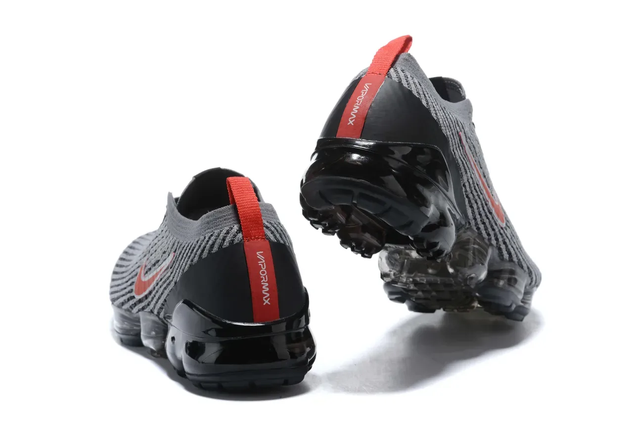 Nike Air VaporMax Flyknit ধূসর, কালো, লাল লাইফস্টাইল স্নিকার 3