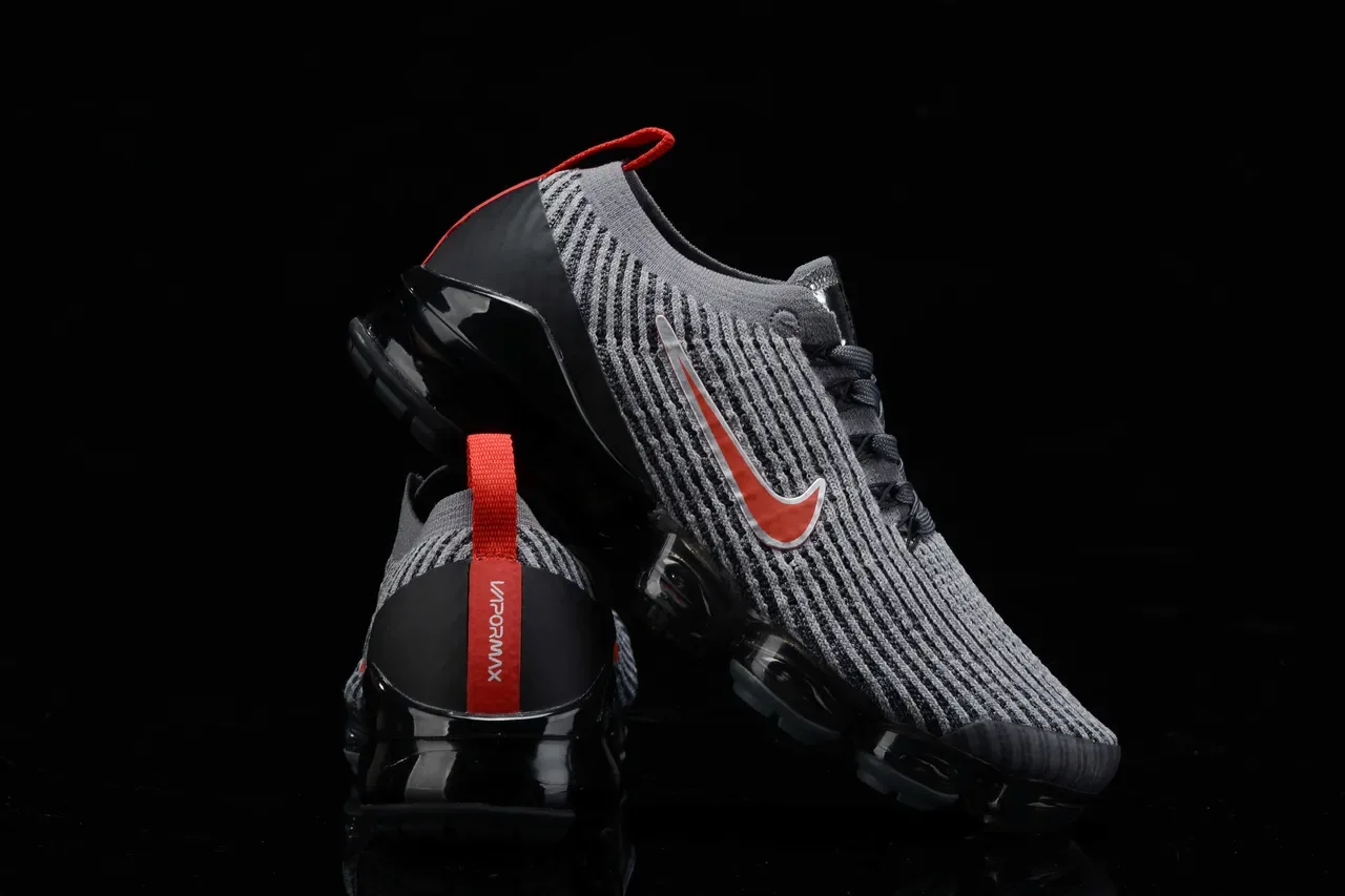 Nike Air VaporMax Flyknit ধূসর, কালো, লাল লাইফস্টাইল স্নিকার 11