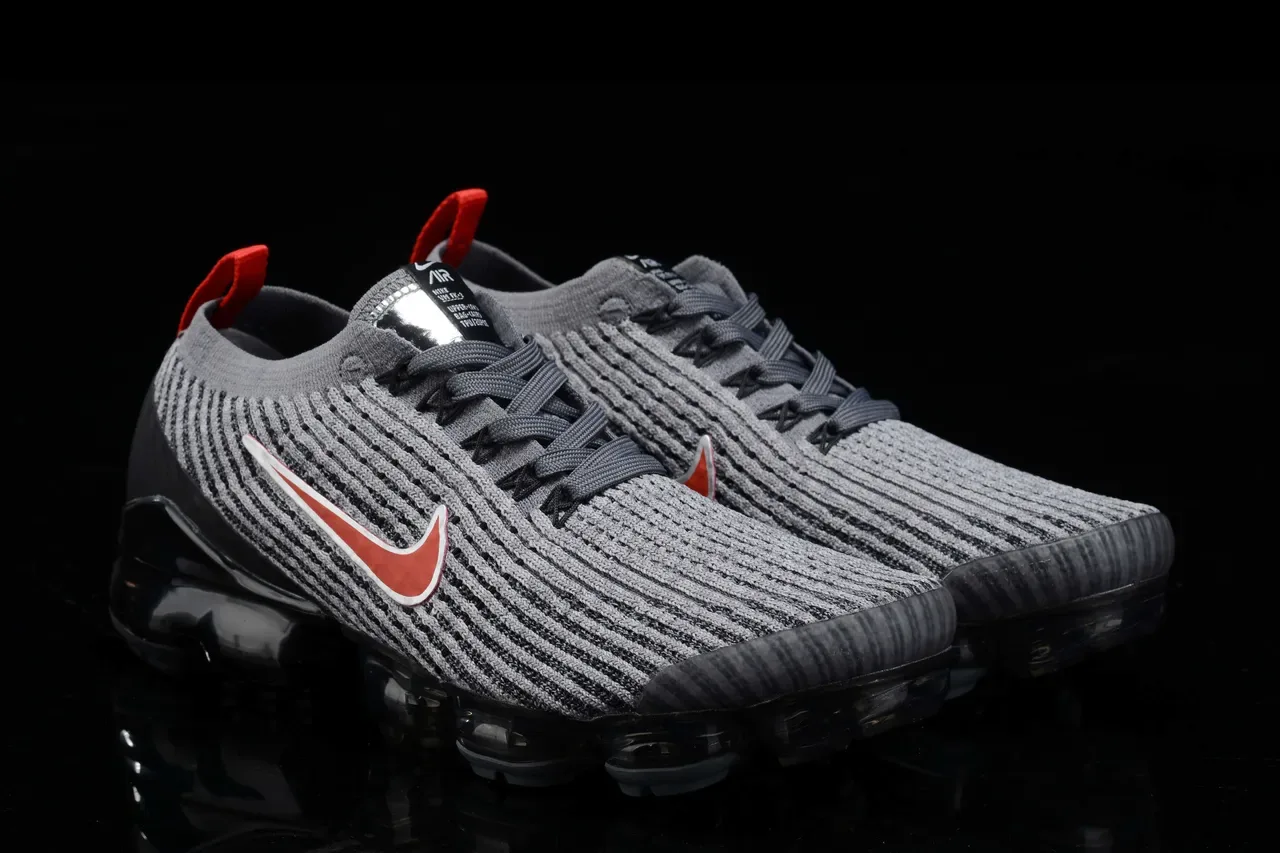 Nike Air VaporMax Flyknit ধূসর, কালো, লাল লাইফস্টাইল স্নিকার 14