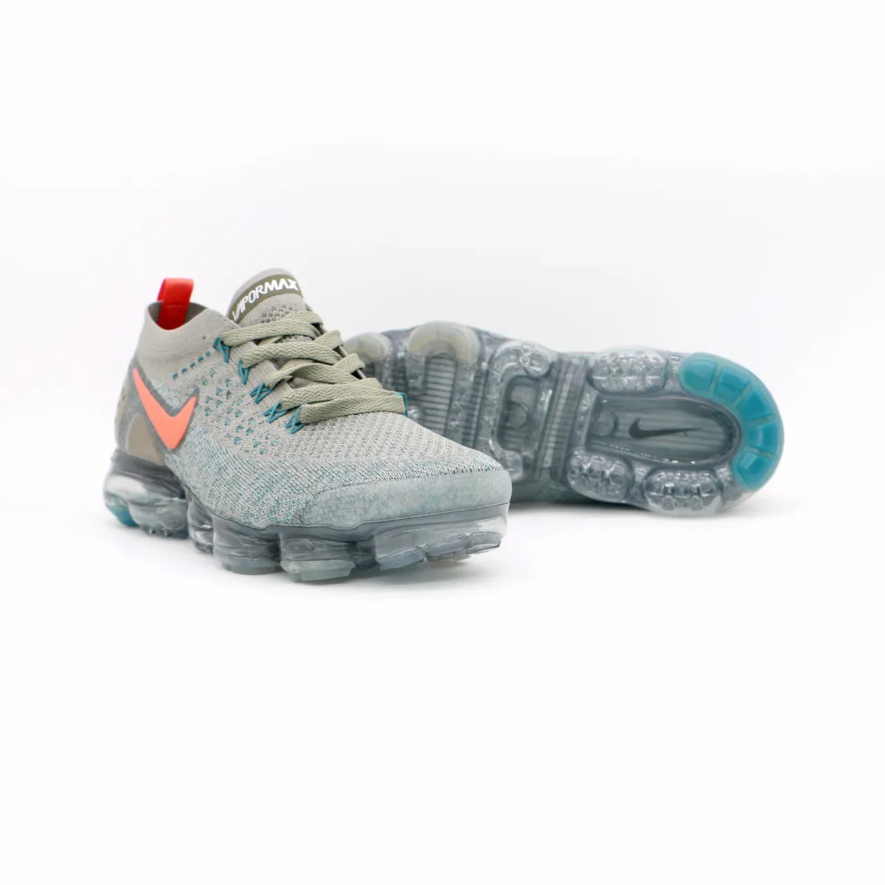 Nike Air VaporMax Flyknit ধূসর নীল গোলাপি লাইফস্টাইল স্নিকার্স 3