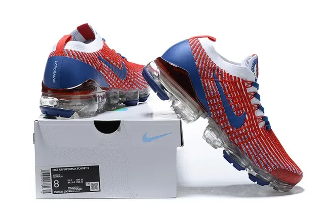 Nike Air VaporMax Red Blue White Running Shoes 8
