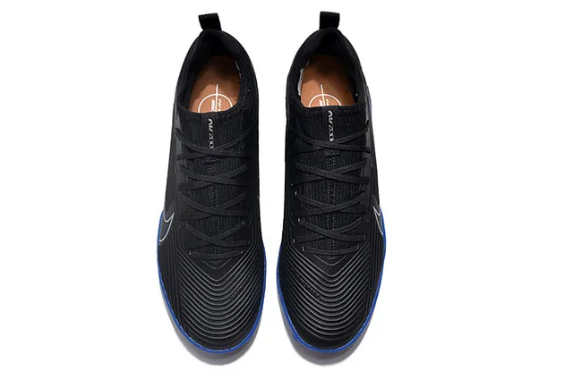 Nike Air Zoom काला नीला कम-कट सिंथेटिक अपर टेक्स्चर्ड रिब्ड मिडफुट पैनल टर्फ फुटबॉल जूते 2