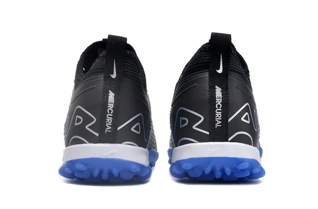 Nike Air Zoom काला नीला कम-कट सिंथेटिक अपर टेक्स्चर्ड रिब्ड मिडफुट पैनल टर्फ फुटबॉल जूते 4