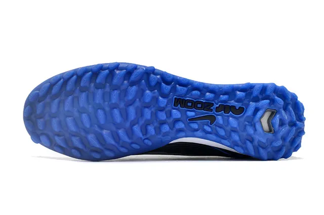 Nike Air Zoom काला नीला कम-कट सिंथेटिक अपर टेक्स्चर्ड रिब्ड मिडफुट पैनल टर्फ फुटबॉल जूते 6