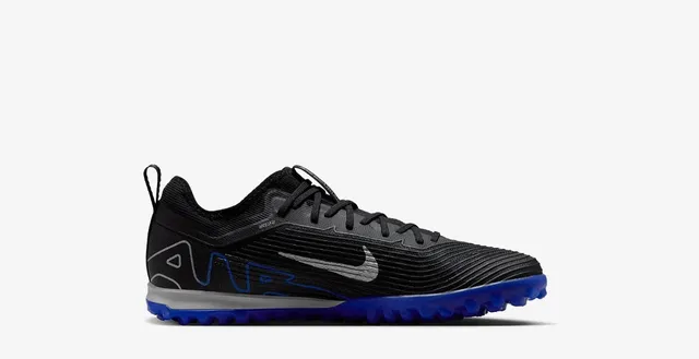 Nike Air Zoom काला नीला कम-कट सिंथेटिक अपर टेक्स्चर्ड रिब्ड मिडफुट पैनल टर्फ फुटबॉल जूते 18