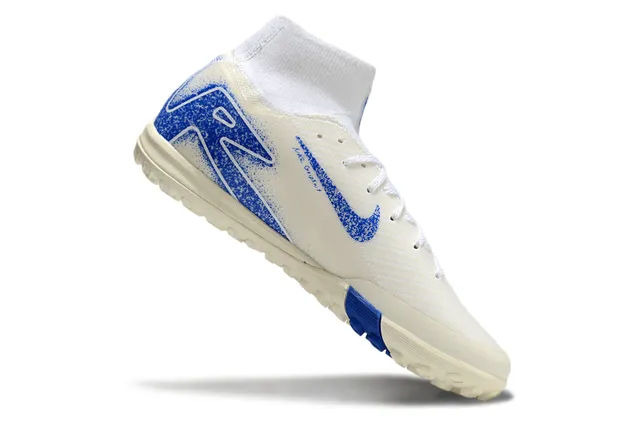 Nike Beige Blue 高切袜领 Flyknit 鞋面 草皮 足球鞋 2