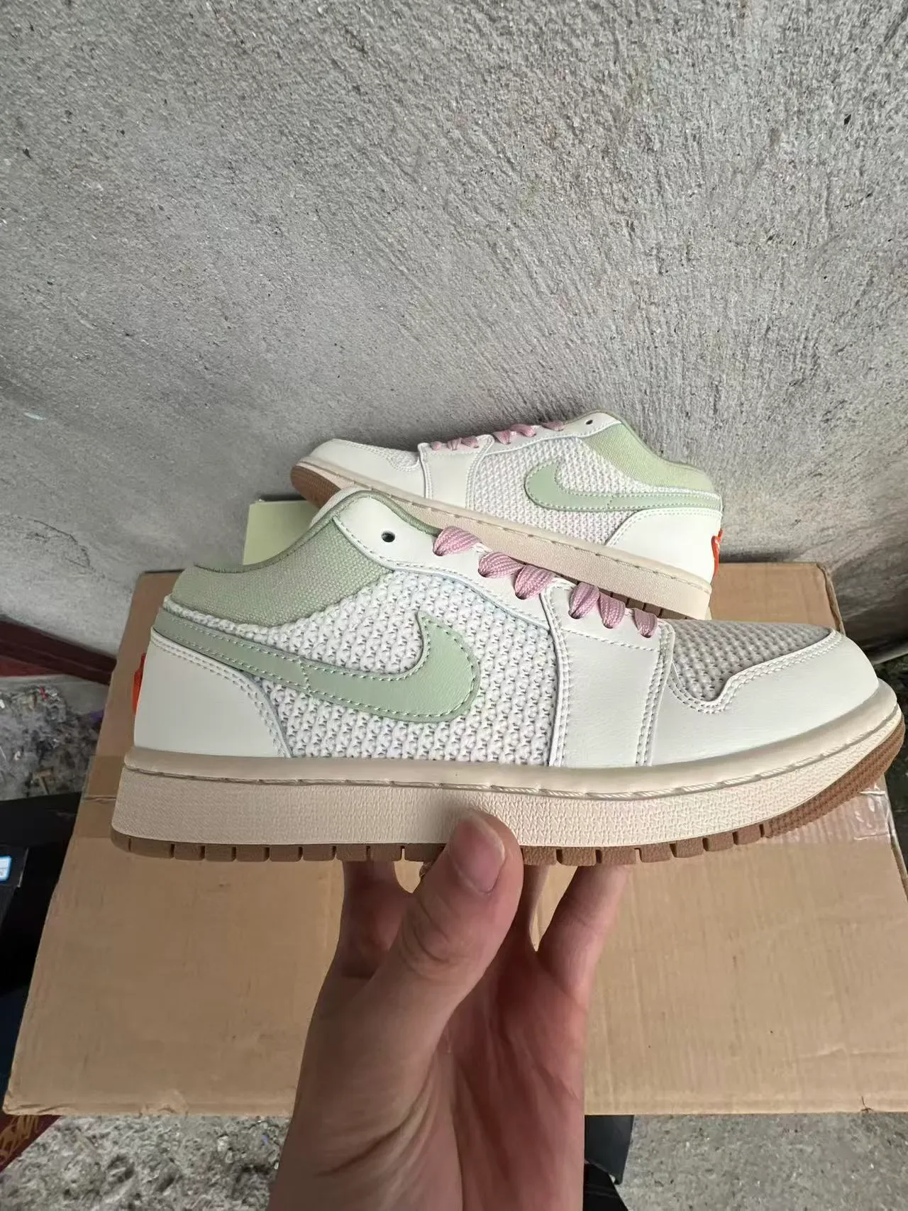 Nike بيج أخضر لوتوب سيليويت تكستايل-ميش و جلد تراكب بناء أسلوب حياة سنيكرز 7