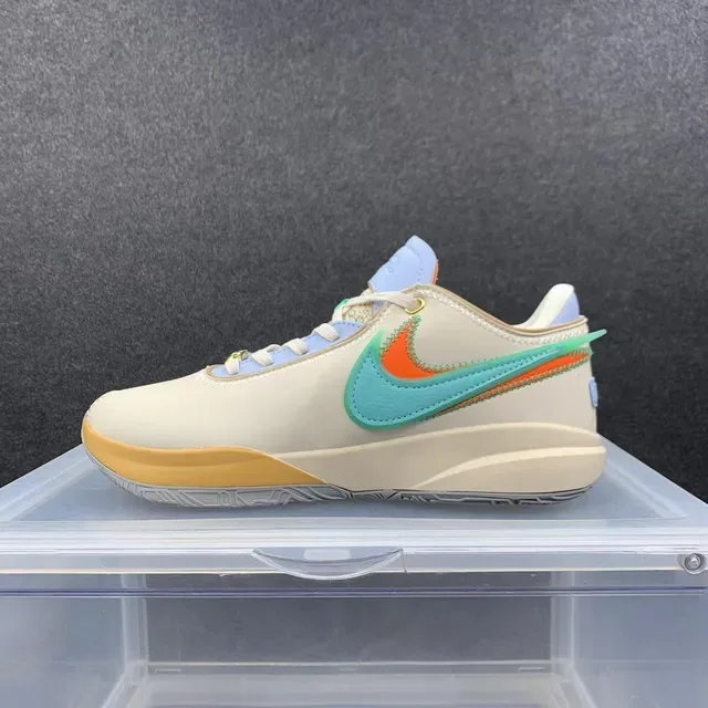 Nike Beige Multicolor Layered Swoosh Low-Top Lifestyle Sneakers 1