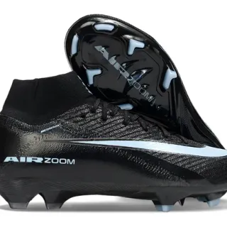 Nike Black Blue High-Cut Sock-Fit Collar Textured Knit/synthetic Upper Firm-Ground Soccer Shoes