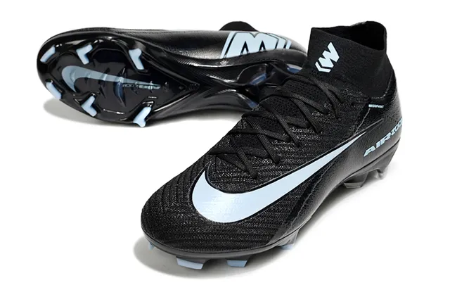 Nike Black Blue High-Cut Sock-Fit Collar Textured Knit/synthetic Upper Firm-Ground Soccer Shoes 3
