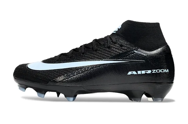 Nike Black Blue High-Cut Sock-Fit Collar Textured Knit/synthetic Upper Firm-Ground Soccer Shoes 6