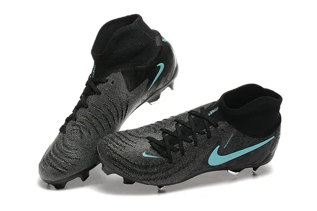 Nike Noir Bleu Haut Tricoté Ajustement Chaussette Tacos Sol Firme Chaussures de Football 3
