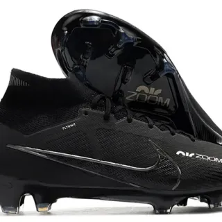 Nike Black Flyknit Upper High-Cut Sock Collar Firm-Ground Soccer Shoes