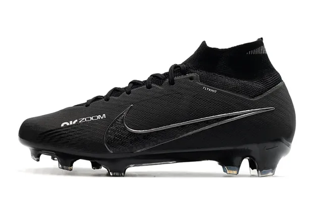 Nike Black Flyknit Upper High-Cut Sock Collar Firm-Ground Soccer Shoes 5