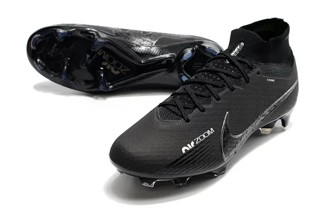 Nike Black Flyknit Upper High-Cut Sock Collar Firm-Ground Soccer Shoes 6
