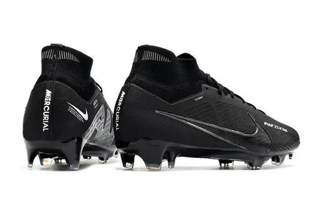 Nike Black Flyknit Upper High-Cut Sock Collar Firm-Ground Soccer Shoes 7