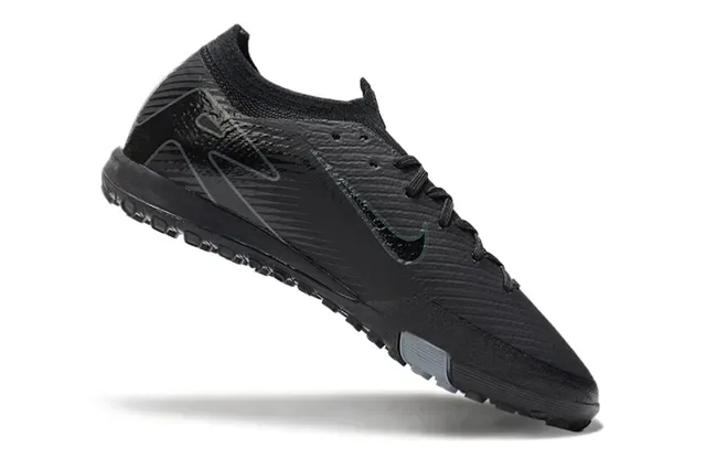 Nike Negro Gris Bajo Corte Tejido Superior Suela Moldada Tracción Cuadrada Césped Zapatos de Fútbol 2
