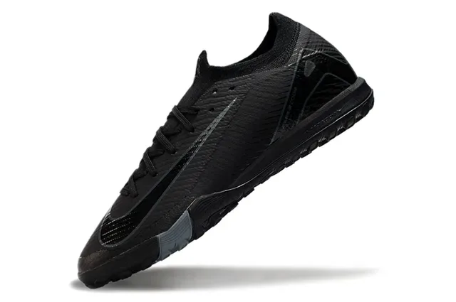 Nike Negro Gris Bajo Corte Tejido Superior Suela Moldada Tracción Cuadrada Césped Zapatos de Fútbol 3
