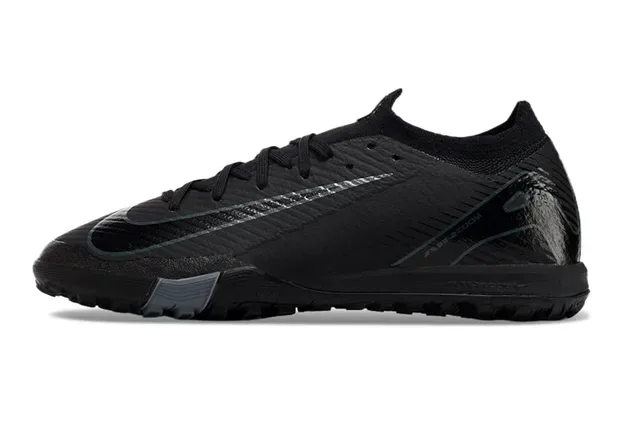 Nike Negro Gris Bajo Corte Tejido Superior Suela Moldada Tracción Cuadrada Césped Zapatos de Fútbol 7