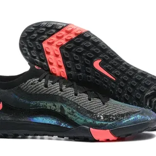 Nike Black Multicolor Knit Upper Iridescent Overlay Sneakers