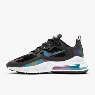 حذاء رياضي أسلوب حياة Nike أسود متعدد الألوان مع طبقة شبكية وصناعية علوية، لمسات قزحية هولوغرافية