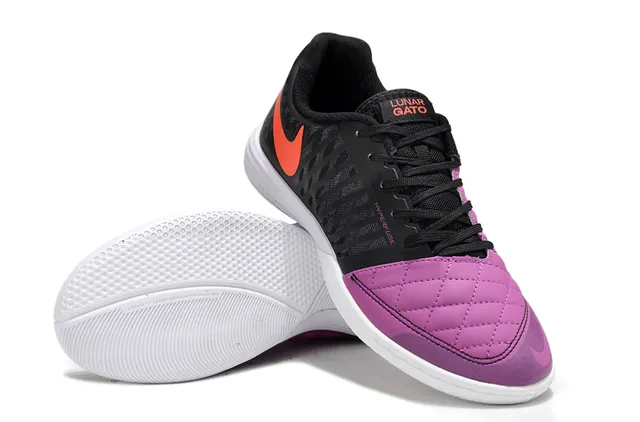 Nike أسود بنفسجي شبكة مدمجة علوية مطواة مصنوع اصطناعي غطاء أصابع أحذية كرة القدم داخلية 4