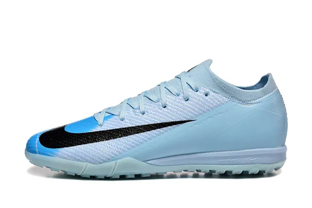 Nike Azul Negro Low-Cut Knit Upper Assimétrico Lacêamento Turf Sapatos de Futebol 10