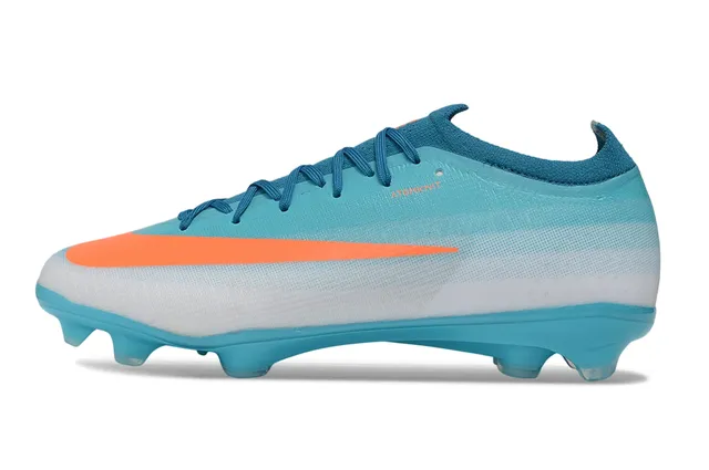 Nike أحذية كرة القدم زرقاء برتقالية محبوكة تدرج Cyan-To-White أرضية صلبة 6