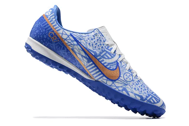 Nike Blue Orange Low-Cut Shoe Graphic Patterned Upper Turf Soccer Shoes 3