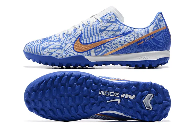Nike Blue Orange Low-Cut Shoe Graphic Patterned Upper Turf Soccer Shoes 9