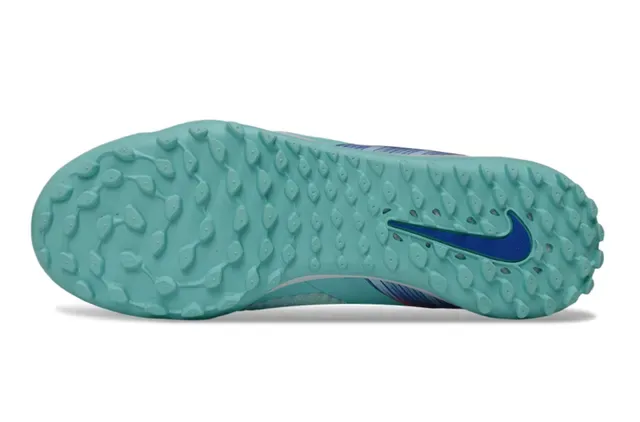 Nike Blue Orange Sock-Fit Knit Upper Low-Cut Collar Turf Soccer Shoes 6