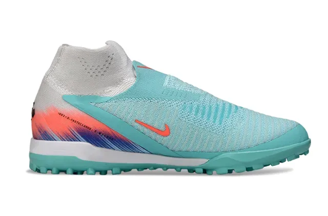 Nike Blue Orange Sock-Fit Knit Upper Low-Cut Collar Turf Soccer Shoes 7