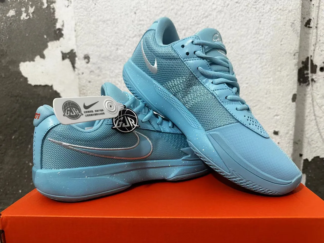 Nike Chaussures De Basketball Bleu Argent Low-Top 5
