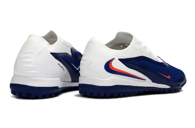 Nike Blue White Knit Upper Synthetic Side Overlay Turf Soccer Shoes 5