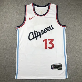 Nike Clippers City Edition सफेद लाल नेवी बिलू मेश जर्सी