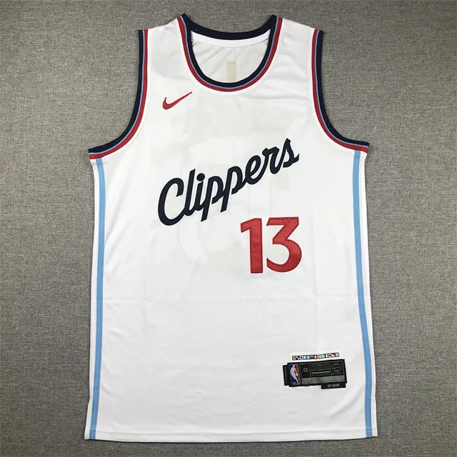 Nike Clippers City Edition सफेद लाल नेवी बिलू मेश जर्सी 3