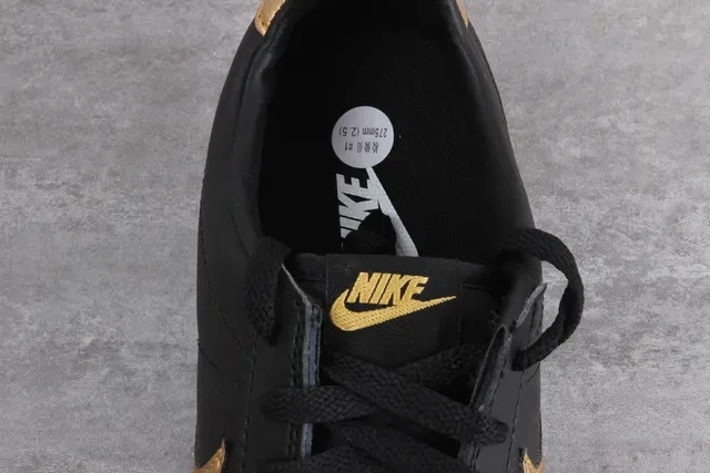 Nike Cortez Black and Gold Lifestyle Sneakers 15