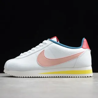 Nike Cortez أبيض وردي أحمر أزرق أصفر حذاء أسلوب حياة