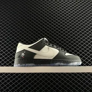 Nike Dunk Low কালো সাদা সেলাই করা কবুতর ডিটেল স্কেটবোর্ড শু