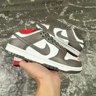Nike Dunk Low رمادي أبيض أحمر حذاء لايف ستايل