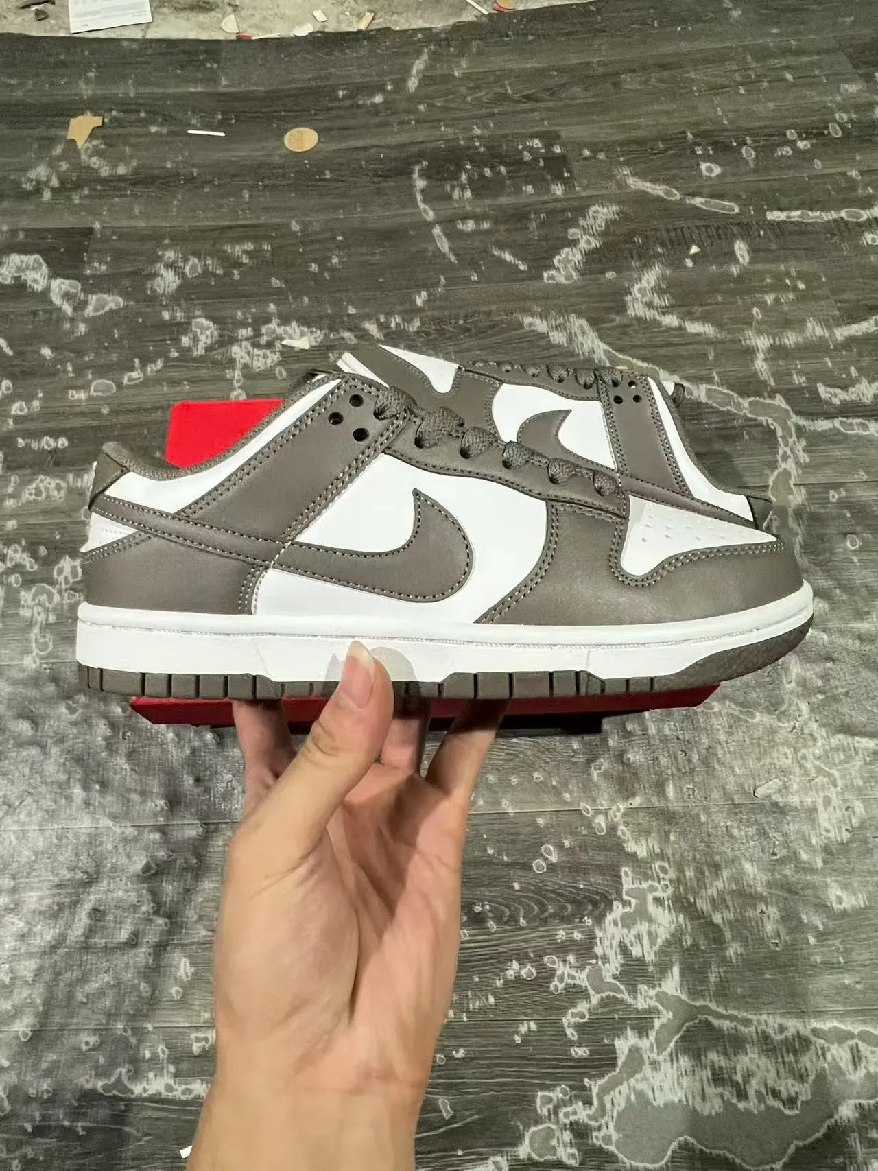 Nike Dunk Low Gray White Red Lifestyle Sneakers 7