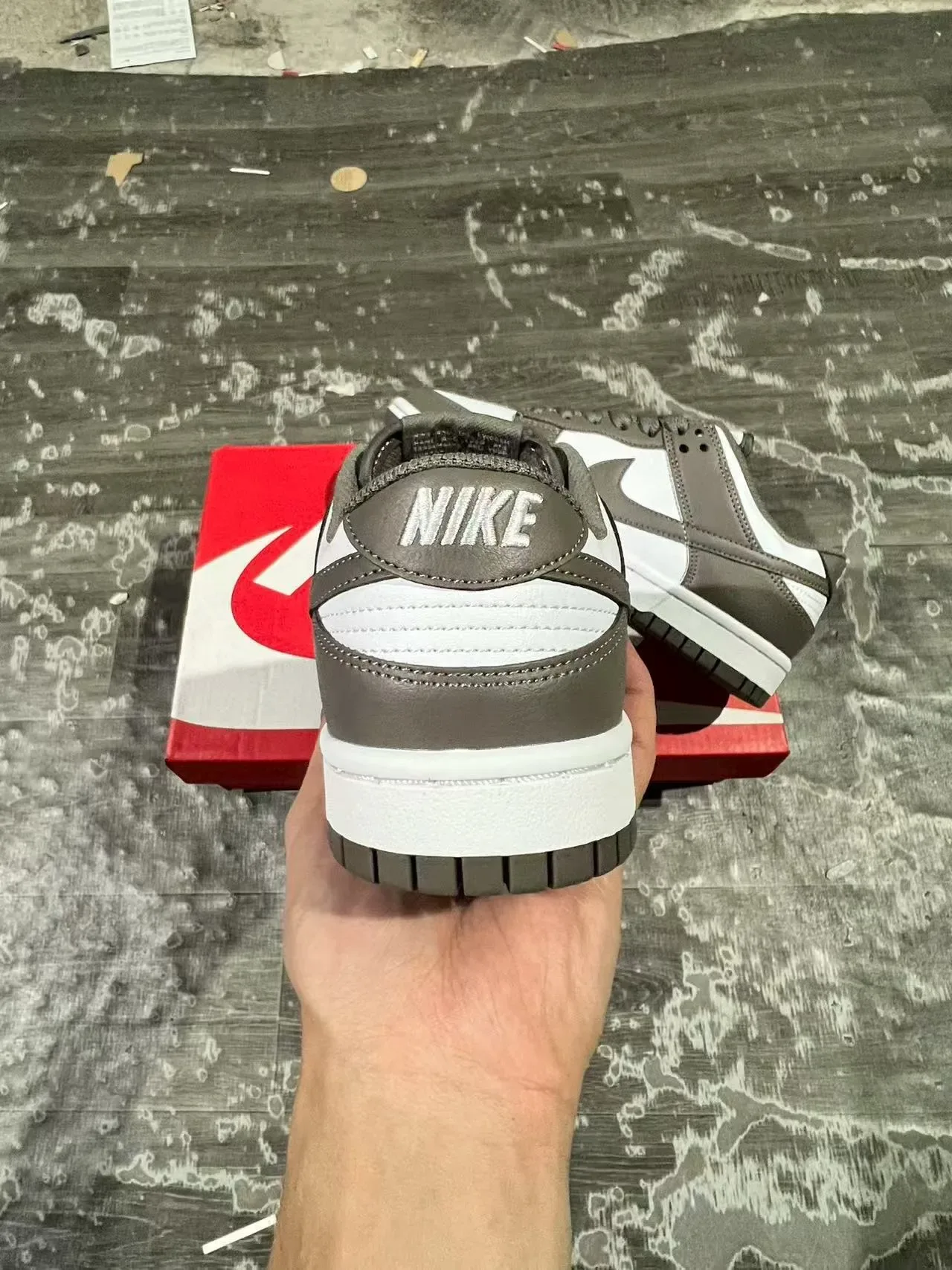 Nike Dunk Low Gray White Red Lifestyle Sneakers 8