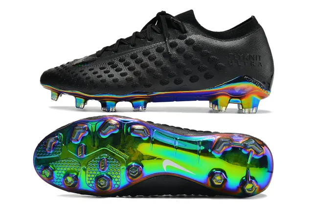 Nike Flyknit Ultra أسود نعل قزحي Firm-Ground أحذية كرة القدم 11
