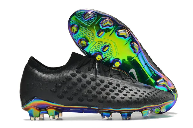 Nike Gold Transparent Metallic Knit Upper Textured Dot-Patterned Surface Firm-Ground Soccer Shoes 19