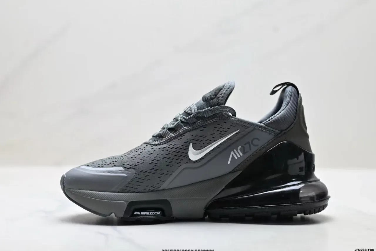 Nike Gray Black Perforated Engineered Mesh Upper Visible Air Zoom Heel Unit Lifestyle Sneakers 6