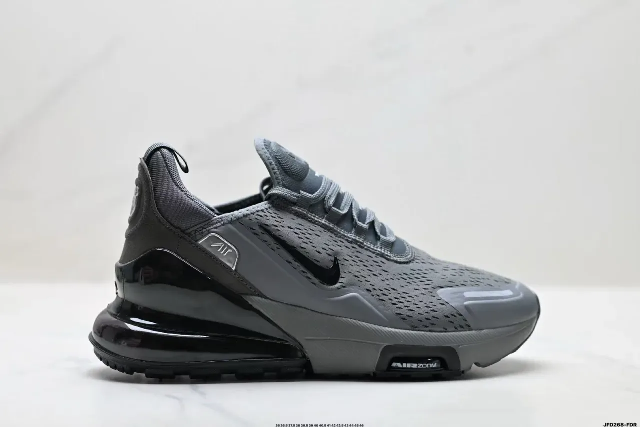 Nike Gray Black Perforated Engineered Mesh Upper Visible Air Zoom Heel Unit Lifestyle Sneakers 8