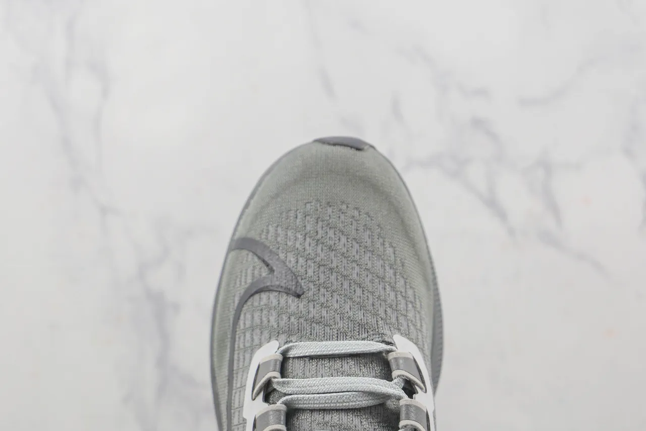 Nike Gray Orange Engineered Mesh Upper Asymmetrical Lace Guard Running Shoes 6