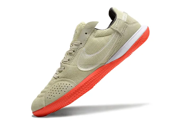 Nike ধূসর গোলাপী Low-Top Silhouette জাল এবং স্যুড উপরের অভ্যন্তরীণ সকার জুতো 3
