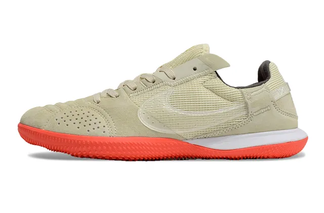 Nike ধূসর গোলাপী Low-Top Silhouette জাল এবং স্যুড উপরের অভ্যন্তরীণ সকার জুতো 8